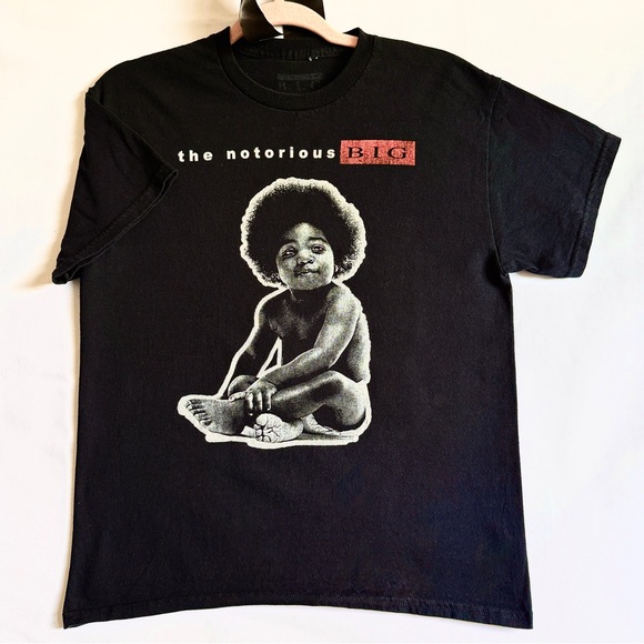 The Notorious B.I.G. Other - The Notorious B.I.G. Ready To Die Baby Graphic Tee Black Medium Rap Hip Hop